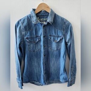 DIY Rehab Blue Western Denim Shirt
